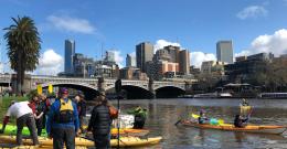 Kayaks on the Yarra for August's Yarra River Blitz